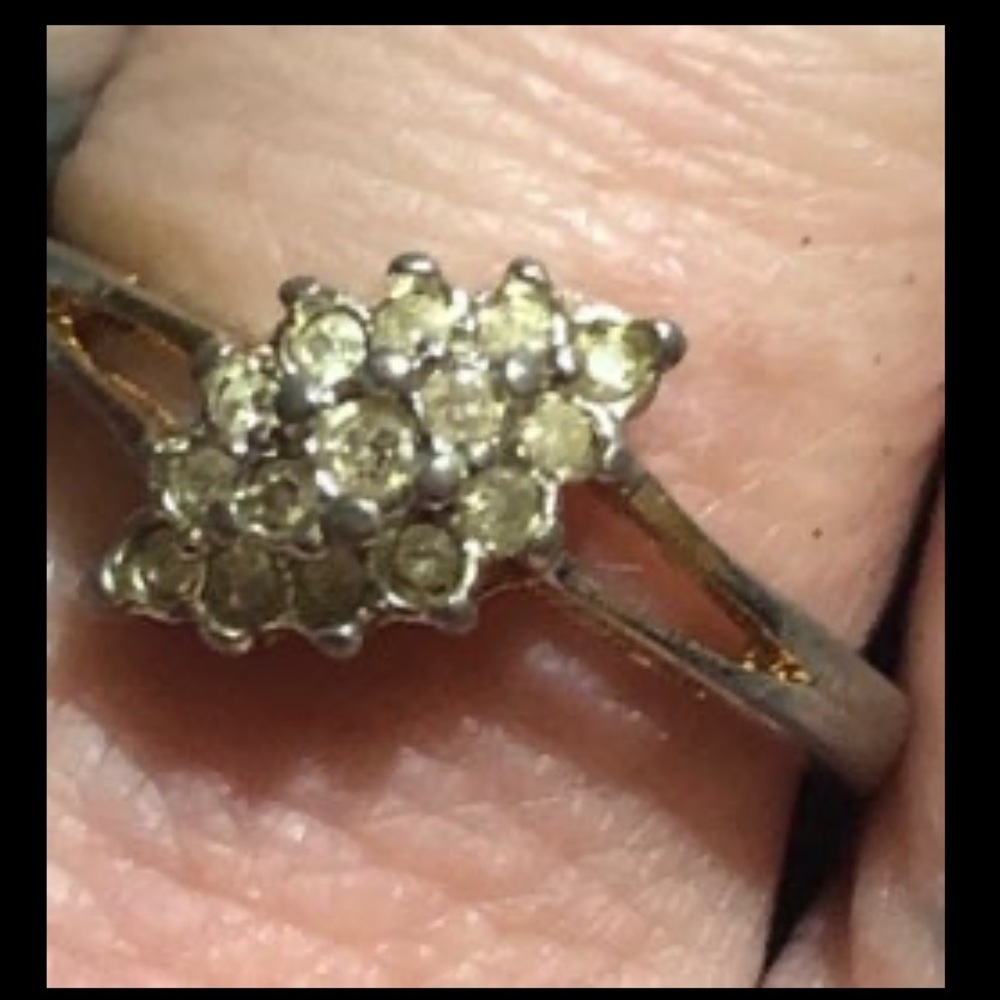 10k gold plated cluster ring vintage - Picture 2 of 5